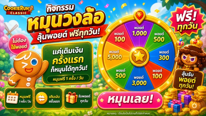 หมุนฟรีทุกวัน ลุ้นพอยต์